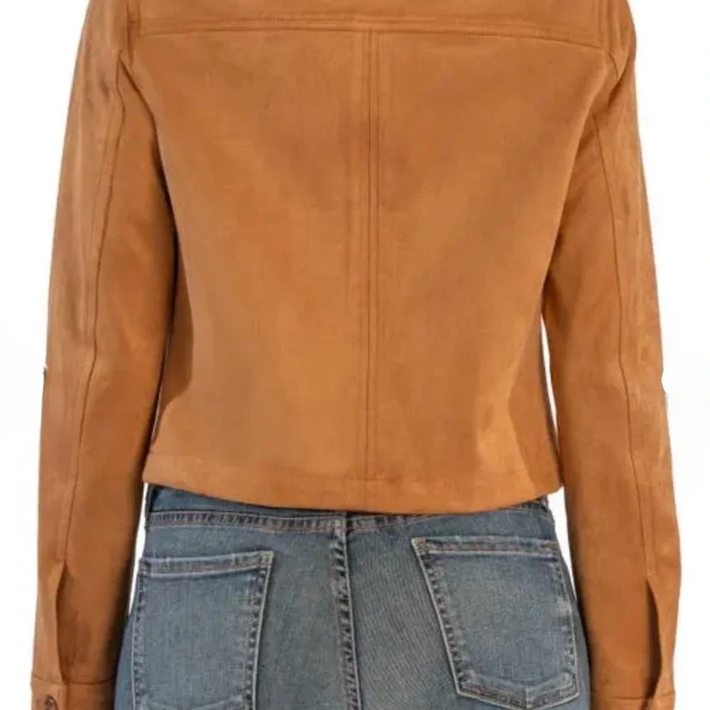 NWOT - Kut from the Kloth Matilda Crop Faux Suede Trucker Jacket - Picture 3 of 12